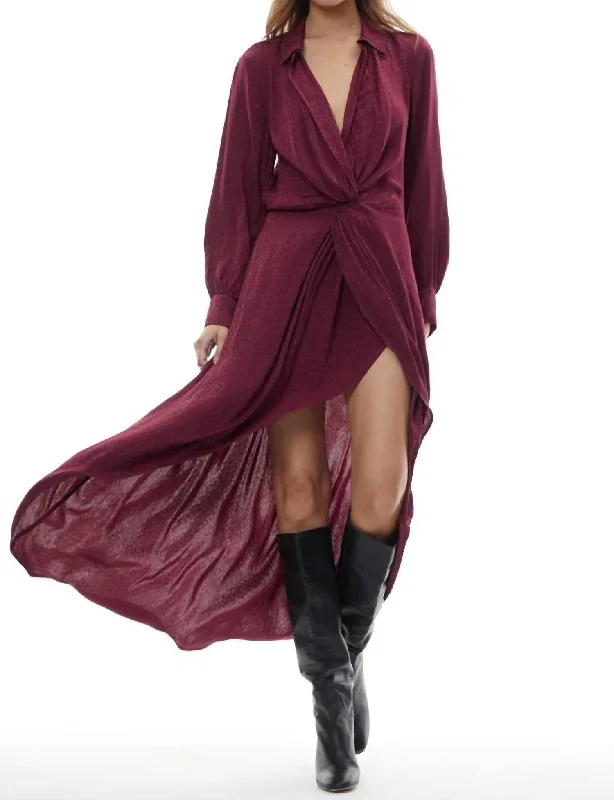 Best Deals Just for You!Siren Shirt Dress In Dark Cherry