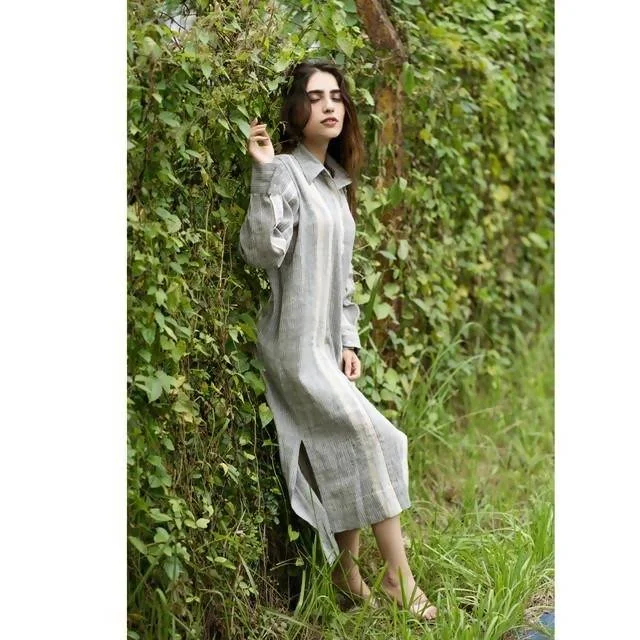 Today’s Deals, Tomorrow’s Regrets!Cotton Handwoven Striped Shirt Dress | Blue & White Today’s Deals, Tomorrow’s Regrets!Cotton Handwoven Striped Shirt Dress | Blue & White