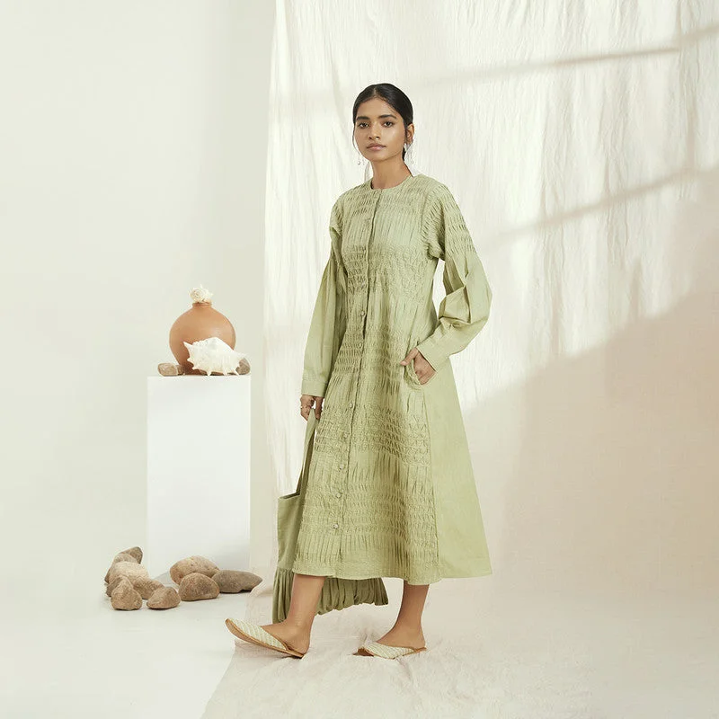 Every Deal is a Steal!Women Dress | Cotton Shirt Dress | Green