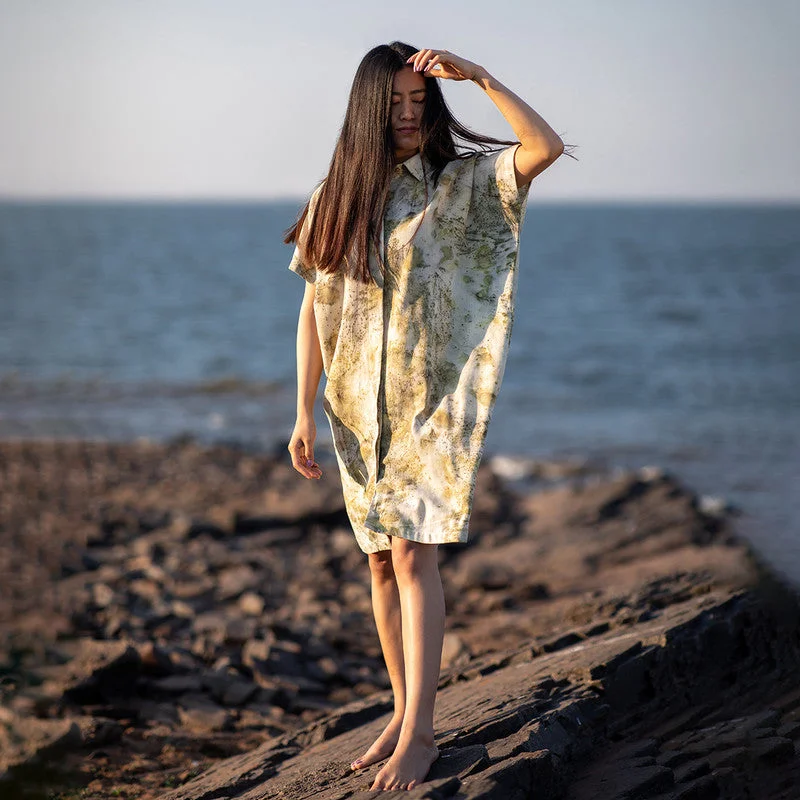 Biggest Sale of the Season!Organic Cotton Shirt Dress | Green