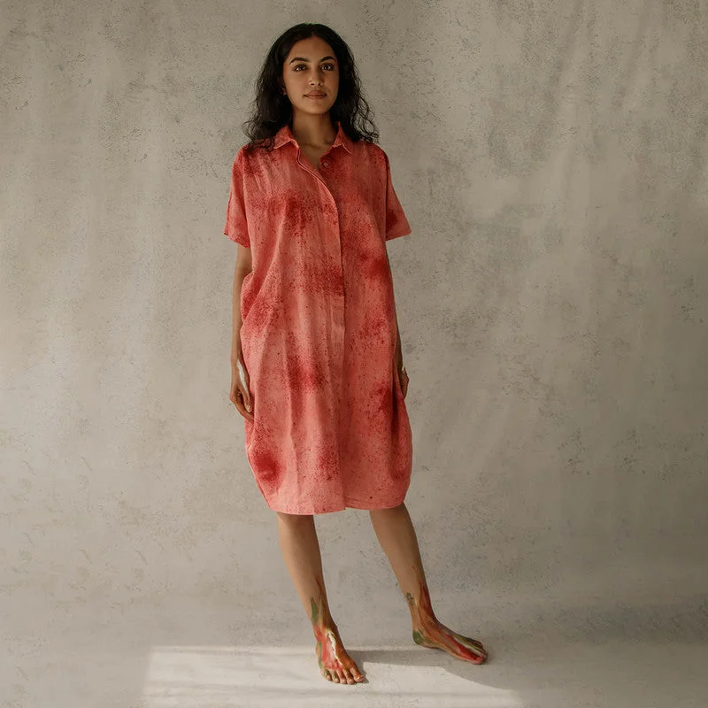 Snag the Best Prices Now!Organic Cotton Shirt Dress | Natural Dyed | Pink
