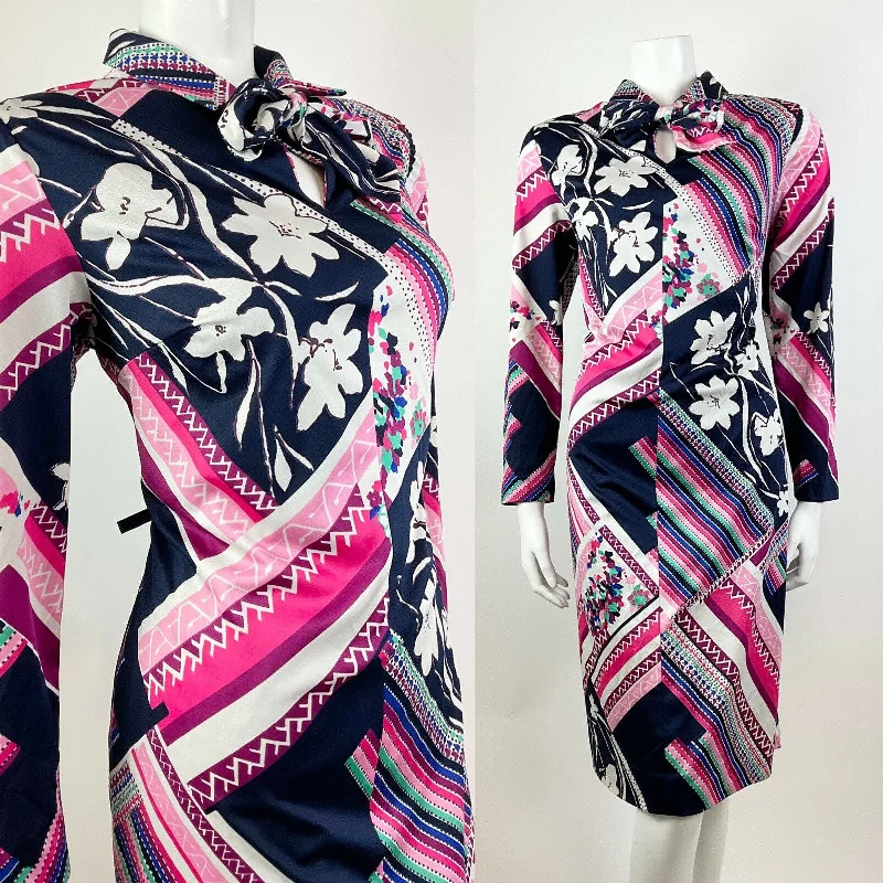 Mega Sale Happening Now!VINTAGE 60s 70s BLUE PINK WHITE PSYCHEDELIC STRIPED FLORAL BOW SHIRT DRESS 14 16 Mega Sale Happening Now!VINTAGE 60s 70s BLUE PINK WHITE PSYCHEDELIC STRIPED FLORAL BOW SHIRT DRESS 14 16