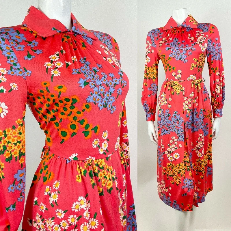 Get More for Less!VINTAGE 60s 70s CORAL GREEN BLUE WHITE DAISY FLORAL DITSY MOD SHIRT DRESS 10 Get More for Less!VINTAGE 60s 70s CORAL GREEN BLUE WHITE DAISY FLORAL DITSY MOD SHIRT DRESS 10