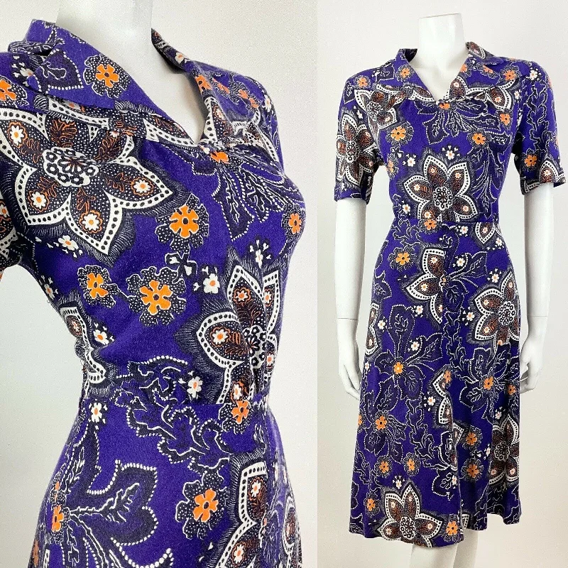 Hot Deals You Can’t Resist!VINTAGE 60s 70s PURPLE WHITE ORANGE PSYCHEDELIC FLORAL DOTTY SHIRT DRESS 12 Hot Deals You Can’t Resist!VINTAGE 60s 70s PURPLE WHITE ORANGE PSYCHEDELIC FLORAL DOTTY SHIRT DRESS 12