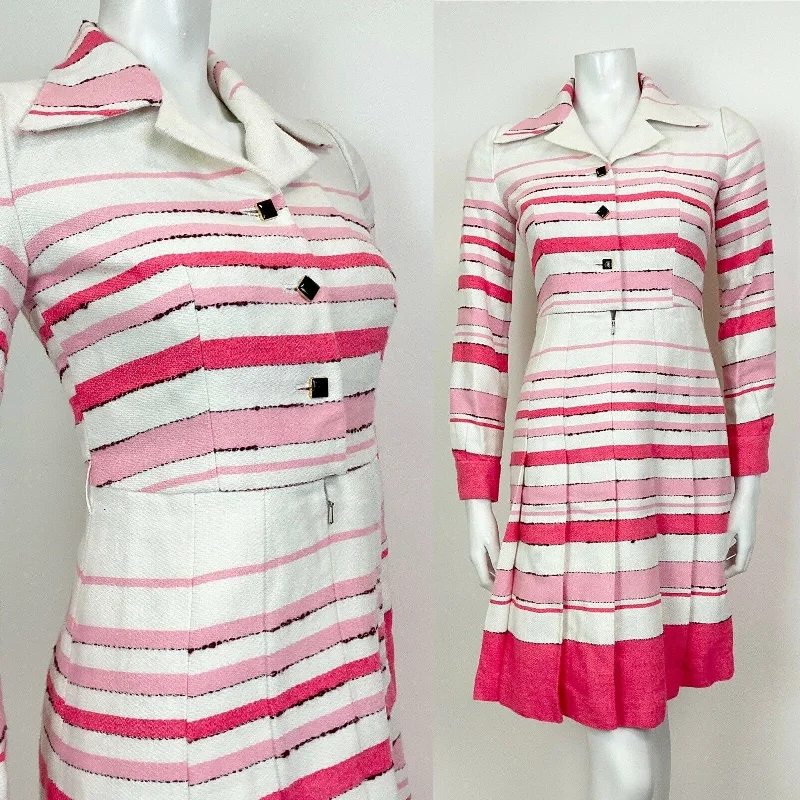 Your Favorite Items on Sale Now!VINTAGE 60s 70s WHITE PINK ROSE STRIPED PLEATED MOD DAGGER SHIRT DRESS 8 10 Your Favorite Items on Sale Now!VINTAGE 60s 70s WHITE PINK ROSE STRIPED PLEATED MOD DAGGER SHIRT DRESS 8 10