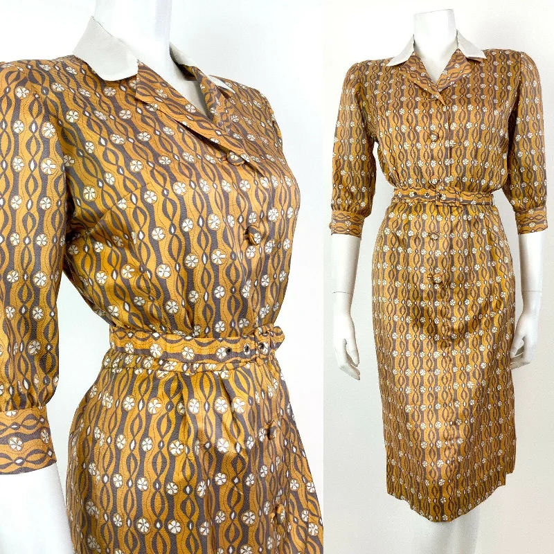 Hurry, Sale Ends Soon!VINTAGE 60s 70s YELLOW GREY WHITE WAVY STRIPED FLORAL DAISY MOD SHIRT DRESS 8 Hurry, Sale Ends Soon!VINTAGE 60s 70s YELLOW GREY WHITE WAVY STRIPED FLORAL DAISY MOD SHIRT DRESS 8