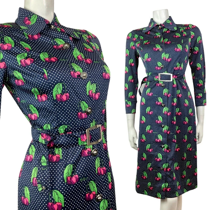 Get More, Spend Less – Shop Now!VINTAGE 70s STYLE 90s BLUE WHITE PINK POLKA-DOT CHERRY DAGGER SHIRT DRESS 8 10 Get More, Spend Less – Shop Now!VINTAGE 70s STYLE 90s BLUE WHITE PINK POLKA-DOT CHERRY DAGGER SHIRT DRESS 8 10
