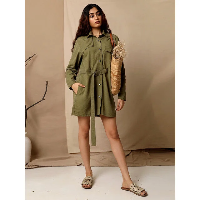 Exclusive Deals Just for You!Tencel Shirt Dress | Green