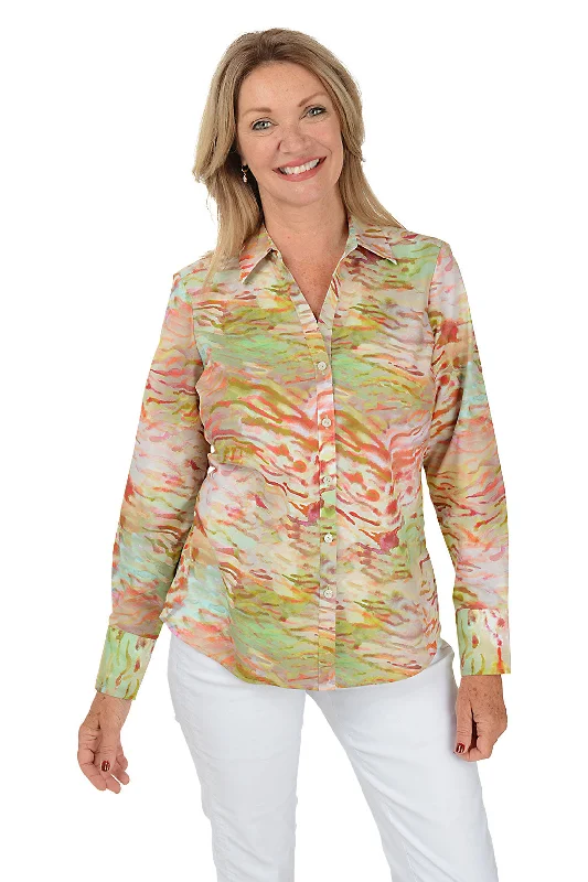 Find Your Perfect Deal Today!Mary Watercolor Zebra Button-Front Shirt