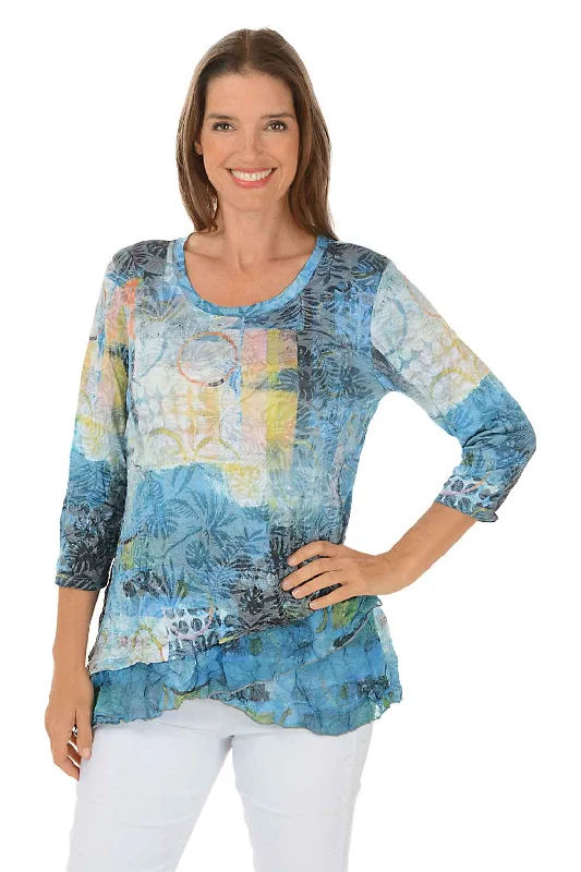 Buy One, Get One Free!Rising Sun Assymetrical Crinkle Tunic