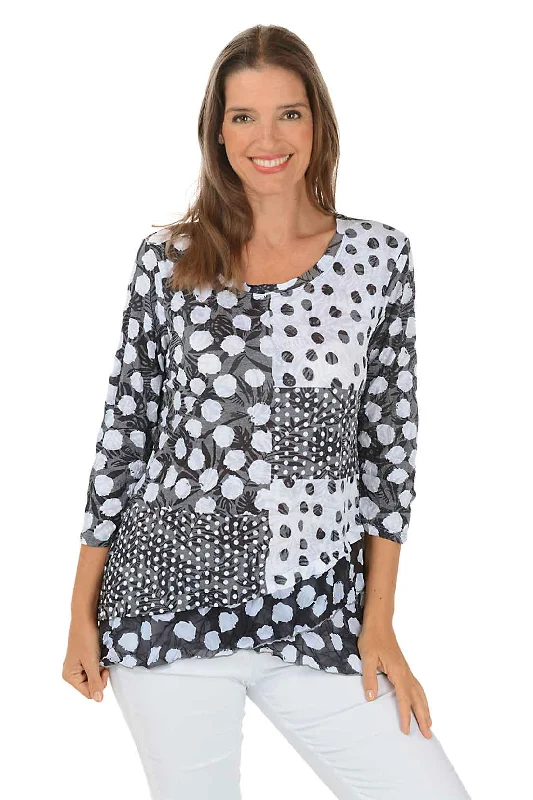 Stock Up and Save!Polka Dotted Asymmetrical Crinkle Tunic