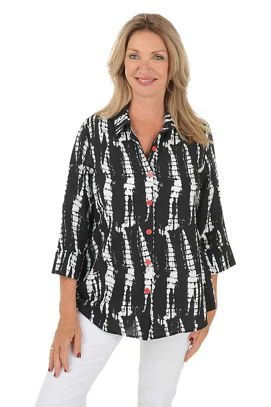 Don't Miss Out!Monochrome Button-Back Shirt