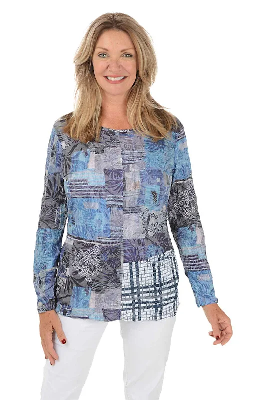 Limited-Time Price Drop!Dusk Pocket Crinkle Knit Top