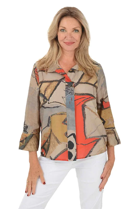 Limited Stock Available!Abstractions Button-Front Shirt