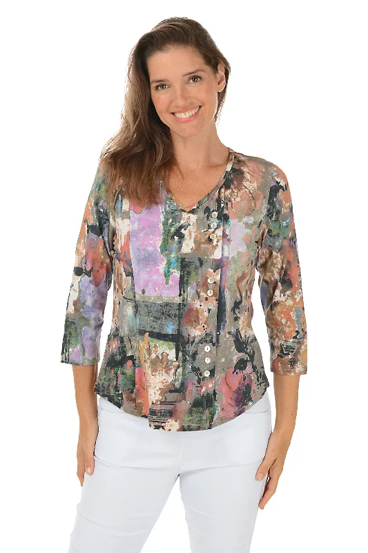 Seasonal Sale – Shop Now!Bobbi V-Neck Offset Button Top