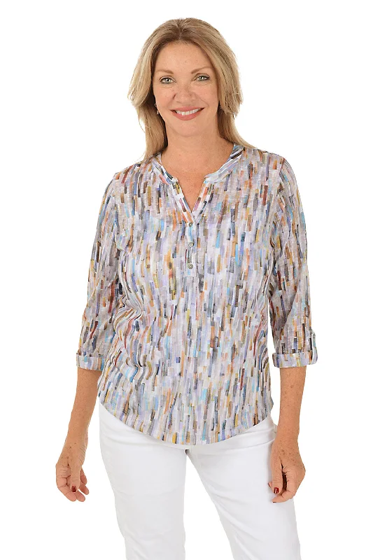 Exclusive Deals Just for You!Stained Glass Henley Knit Top