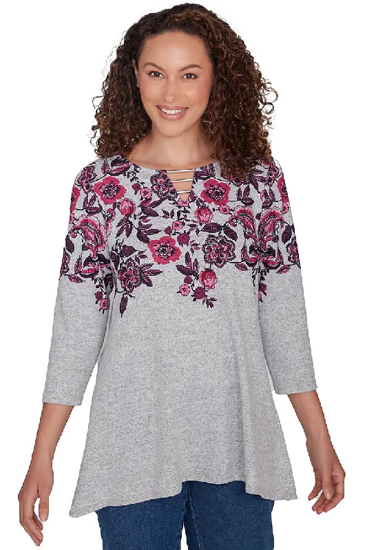 Don’t Wait – Shop Today!Cozy Season Floral Split Neck Top
