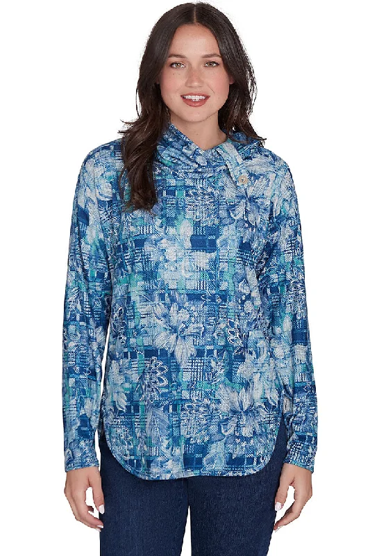Amazing Prices You Can’t Resist!Cozy Season Plaid Cowl Neck Top