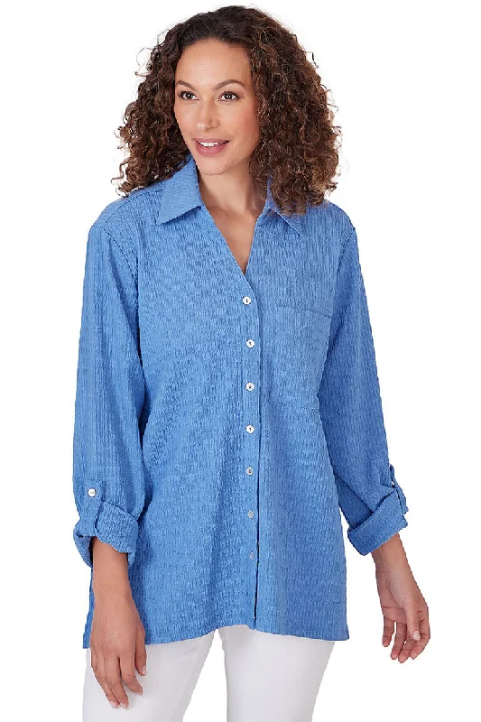 Shop More, Spend Less!Petite Bali Blue Button-Front Shirt