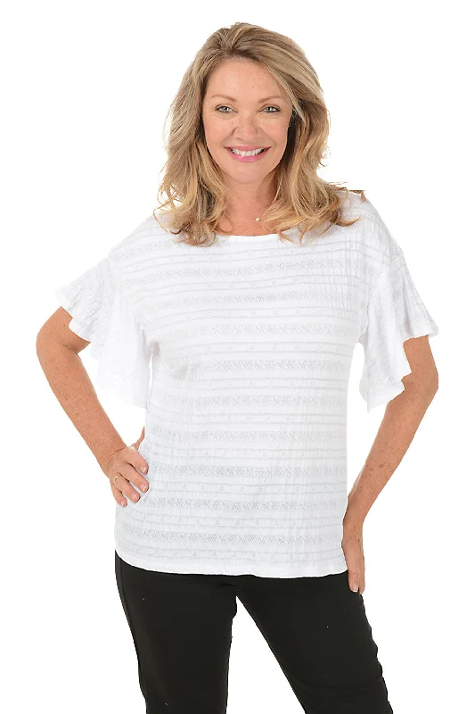 Unmissable Offers Await!Pattern Play Smocked Flounce Sleeve Top