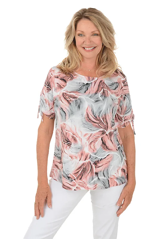 Today’s Deals, Tomorrow’s Regrets!Petite Grey Rose Ruched Short Sleeve Top