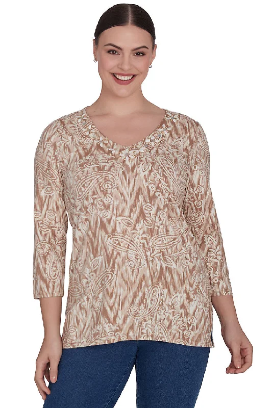Sale Alert – Get Ready to Shop!Keep It Natural Ikat Paisley Knit Top