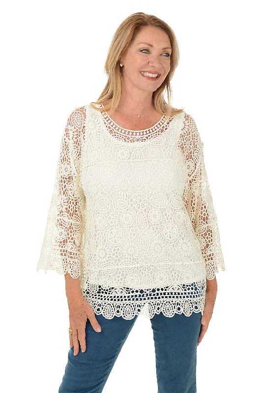 Stock Up and Save!Keep It Natural Crochet Blouse