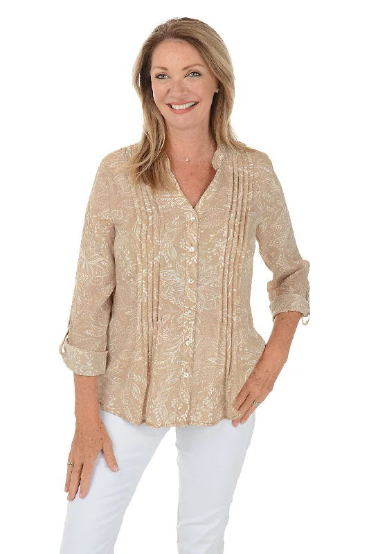 The Best Sale of the Year!Keep It Natural Paisley Pleated Shirt