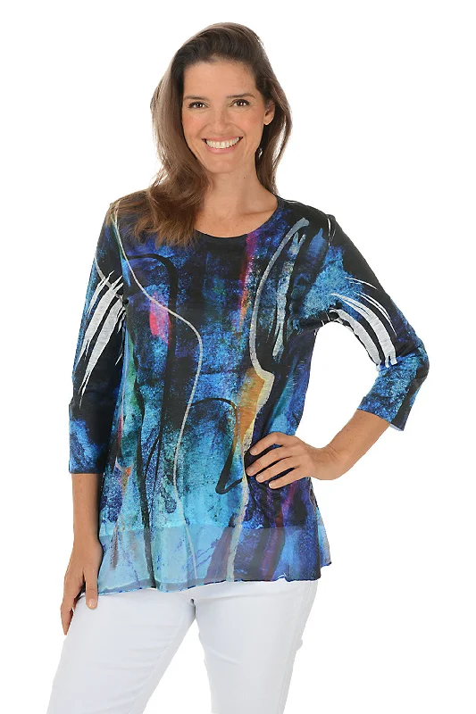 Save More Than Ever!Eclipse 3/4 Sleeve Chiffon Tunic