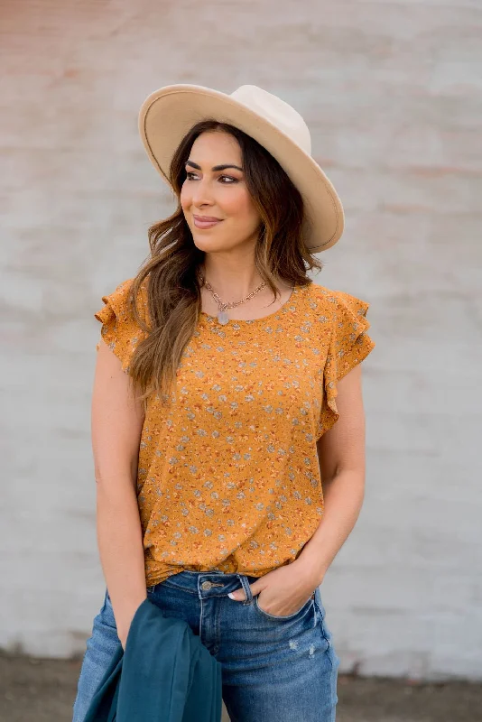 Shop Now and Save!Antique Blooms Double Flutter Blouse