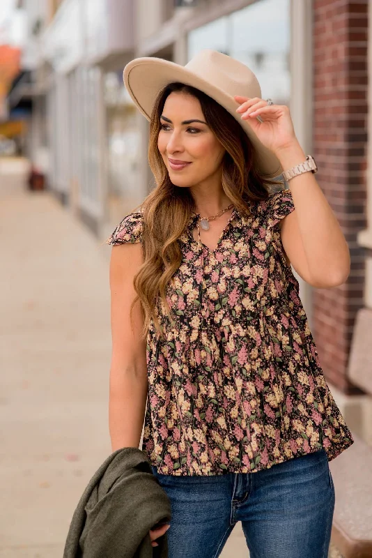 Don't Miss Out!Blossoms Tiered V Blouse