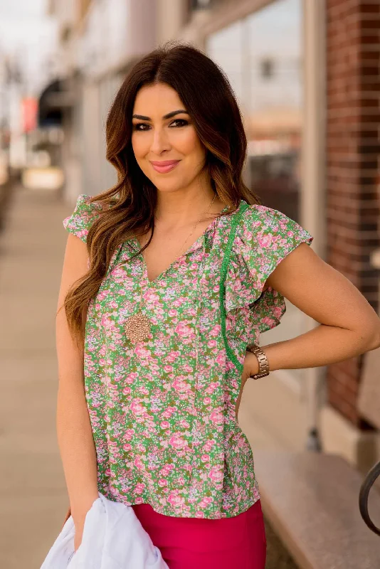 Unlock Huge Savings Now!Bouquets Flutter Down Embroidered Blouse