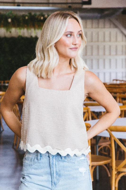 Your Dream Deal is Here!Josephine Square Neck Crop Top, Oatmeal