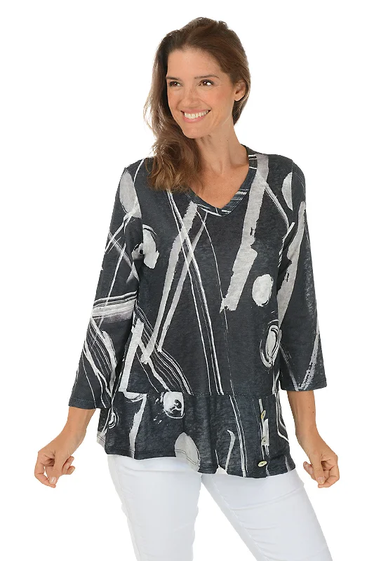 Find the Best Deals Here!Bimba Button-Hem V-Neck Top