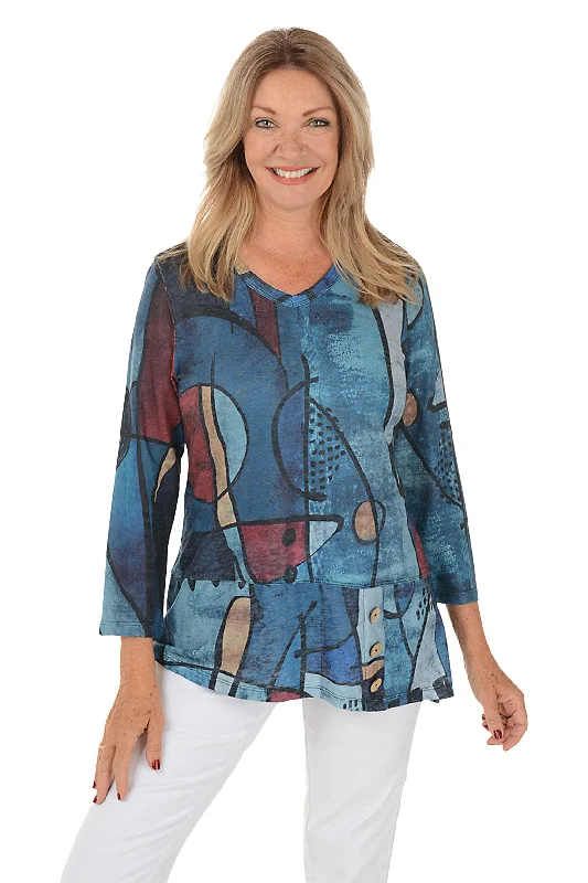 New Discounts Just Dropped!Granada Button-Hem V-Neck Top