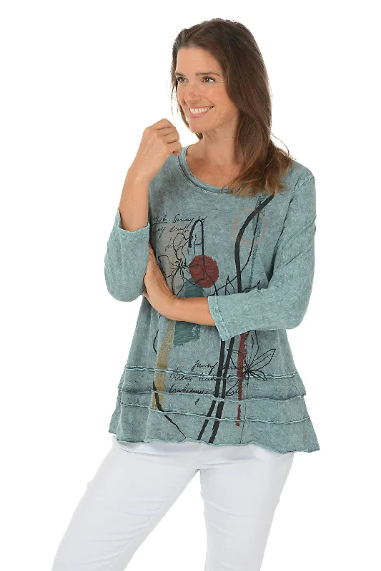 Shop Today, Save Tomorrow!Poem Mineral Wash Ruffle Knit Top