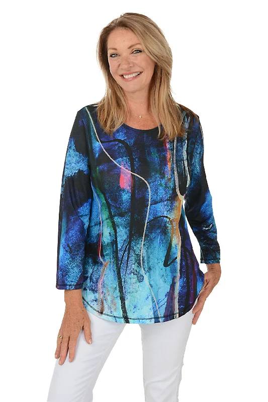 The Best Offers Are Here!Eclipse Curved Hem Slub Knit Top