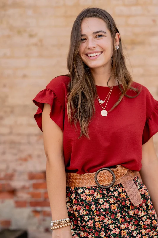 Your Chance to Save is Now!Short Sleeve Flutter Blouse