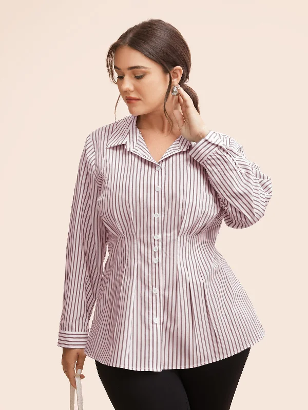 Incredible Savings Inside!No-Gape Buttons Slim Fit Stretch Woven Blouse