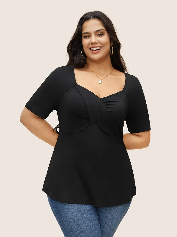 Exclusive Savings This Week!Supersoft Essentials Deep V Neck Ruched T-shirt