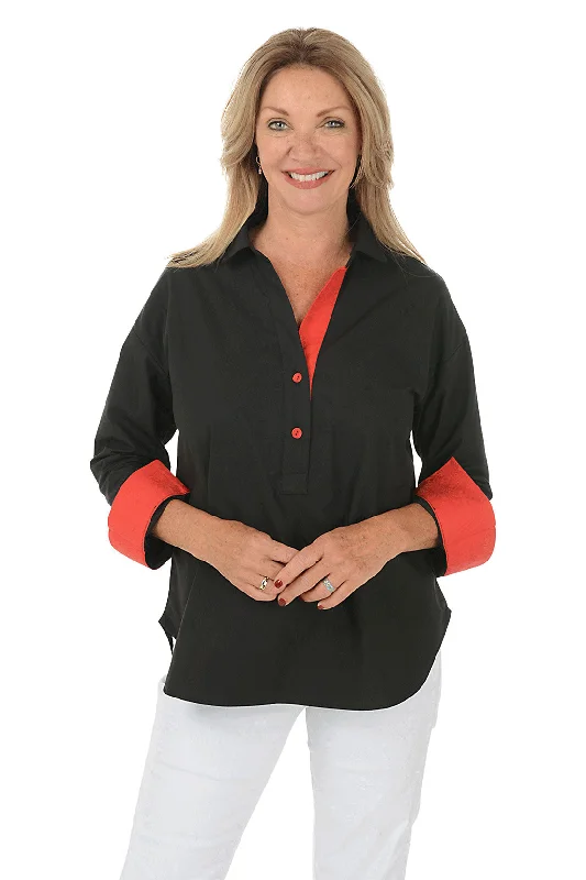 Mega Sale Happening Now!Hot Sun Contrasting Double Button Blouse