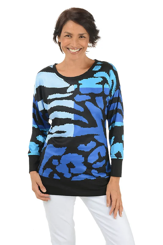 Stock Up and Save!Colorblock Animal Print Knit Top