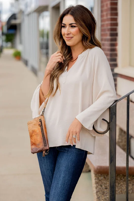 Flash Sale – Act Fast!Wide Sleeve V-Neck Blouse