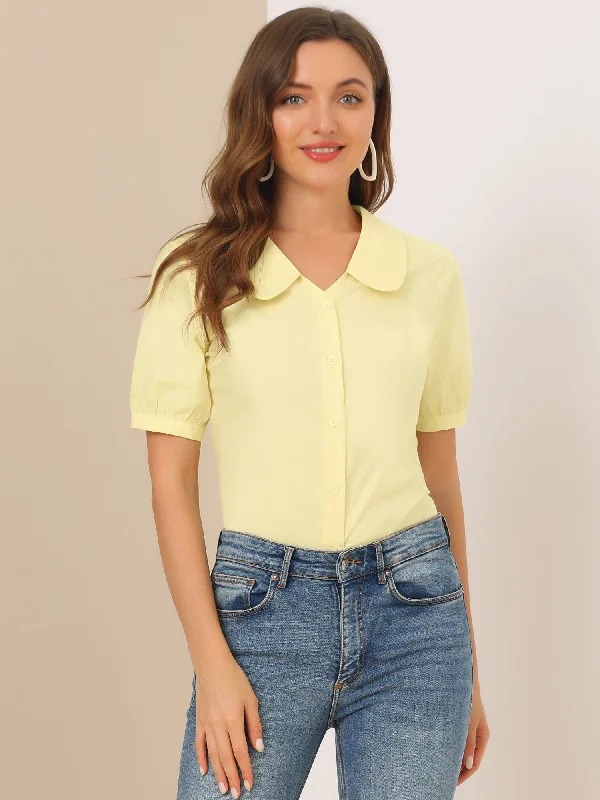 Shop Early, Save Big!Casual Tops Peter Pan Cotton Summer Blouse