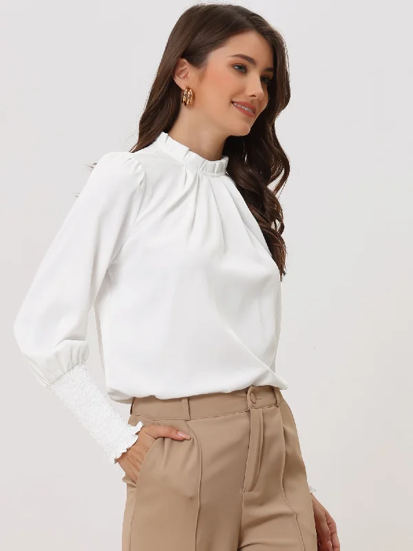 Price Drops You’ll Love!Chiffon Ruffle Collar Frill Trim Solid Color Long Sleeve Blouse Price Drops You’ll Love!Chiffon Ruffle Collar Frill Trim Solid Color Long Sleeve Blouse