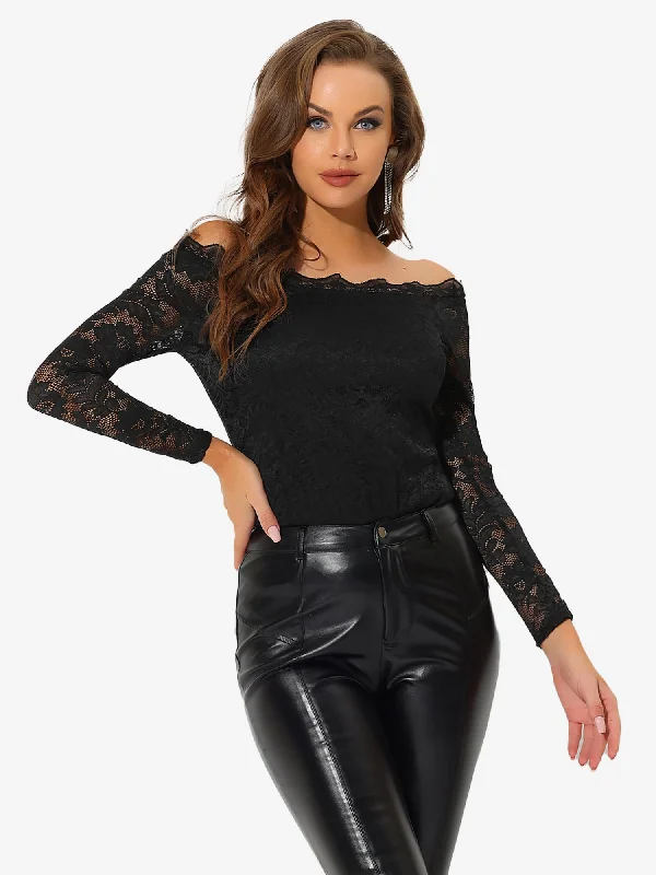 Sale Alert – Get Ready to Shop!Off Shoulder Floral Lace Top Sheer Long Sleeves Casual Blouse Sale Alert – Get Ready to Shop!Off Shoulder Floral Lace Top Sheer Long Sleeves Casual Blouse